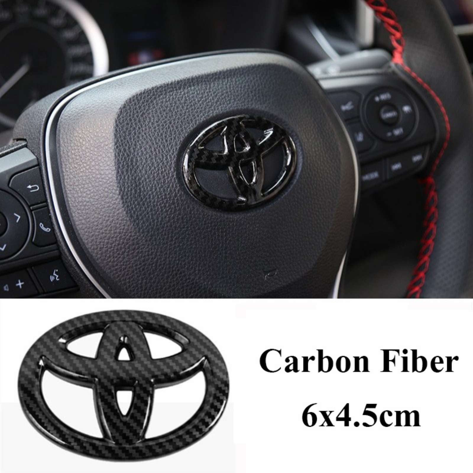 6*4.5cm original size toyota steering wheel logo