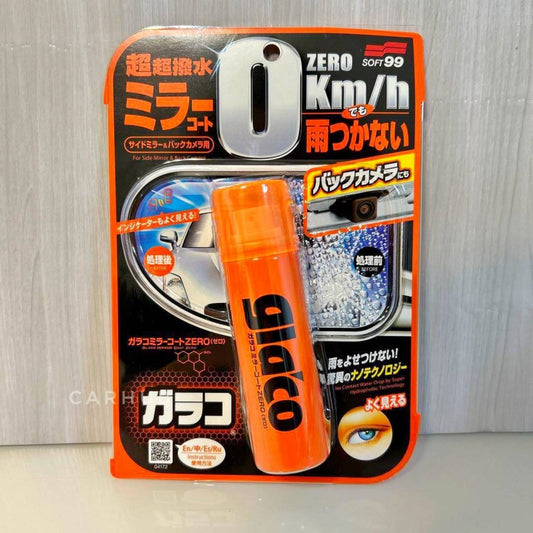 Soft99 Glaco Mirror Coat Zero mirror rain repellent packaging for car care and detailing accessories