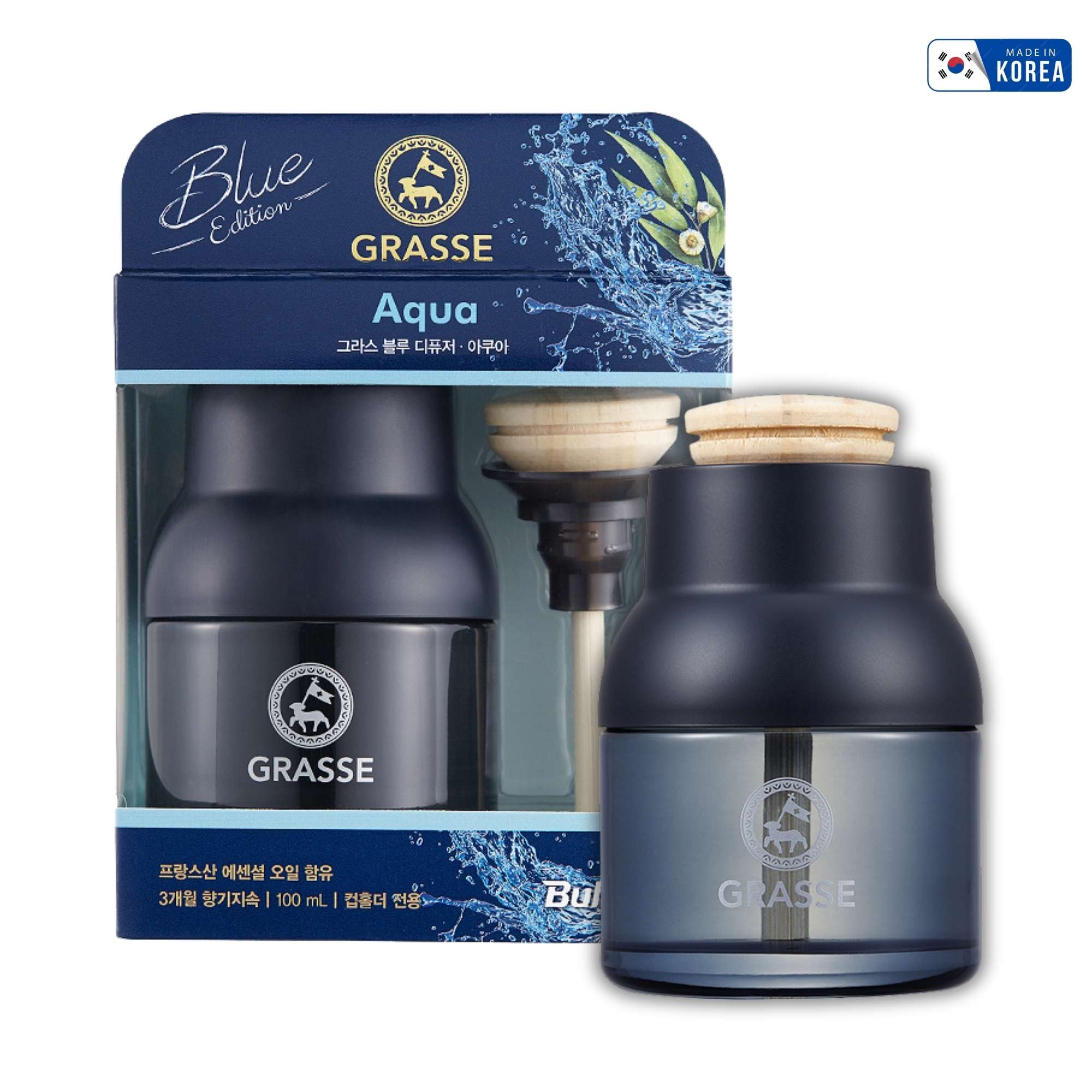 Bullsone Grasse aqua luxury car perfume with class and quality, Contains 100% pure Natural Essential Oil made in France 