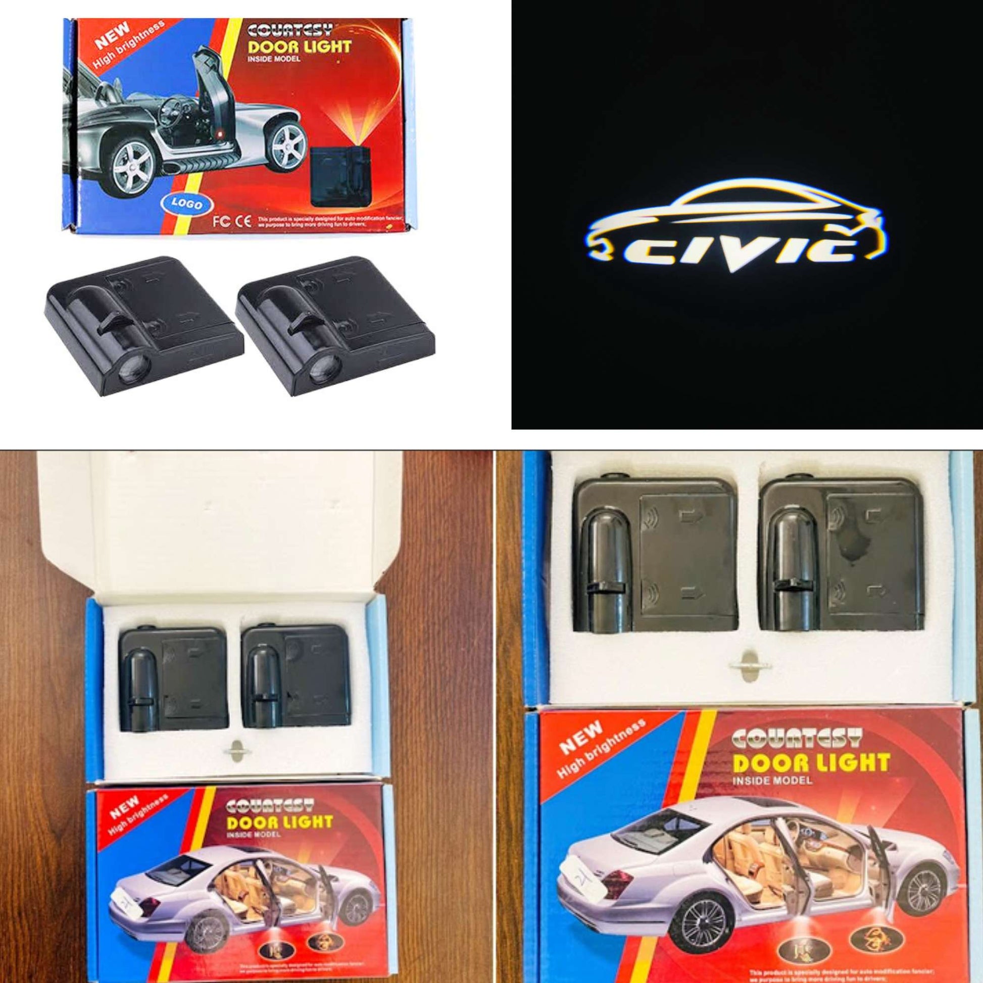 Car LED Wireless Door Logo Projector & Welcome Light honda civic