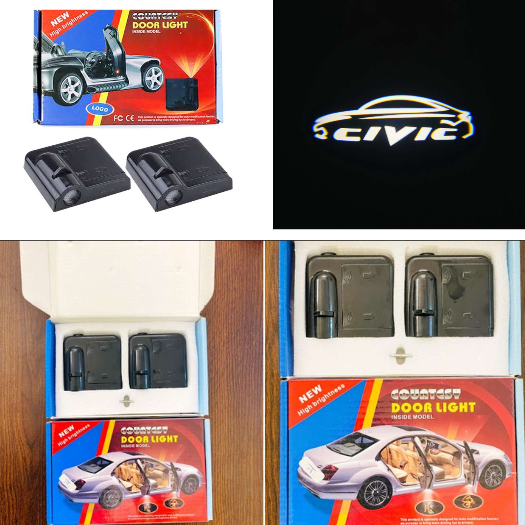 Car LED Wireless Door Logo Projector & Welcome Light honda civic