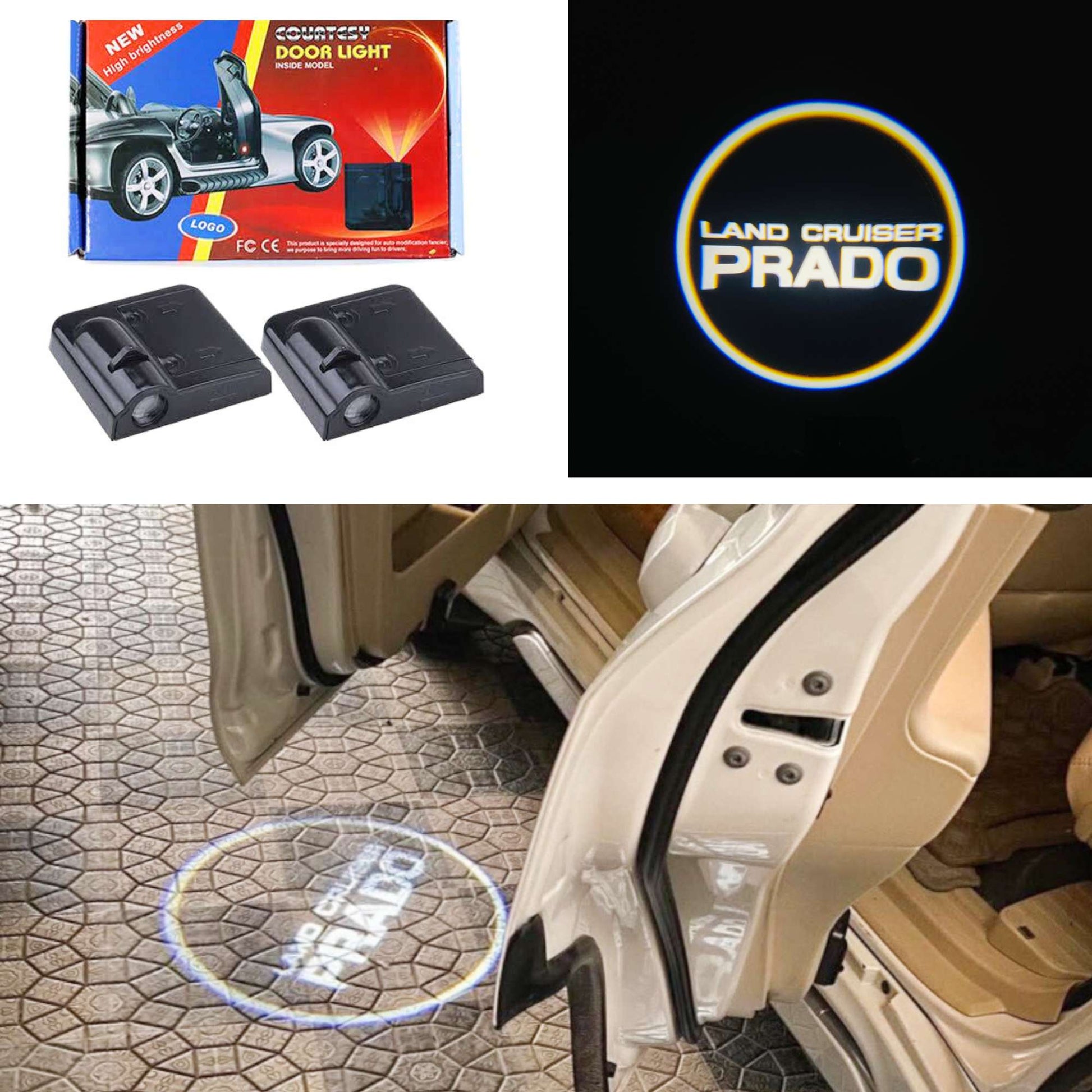 Car LED Wireless Door Logo Projector & Welcome Light land cruiser prado