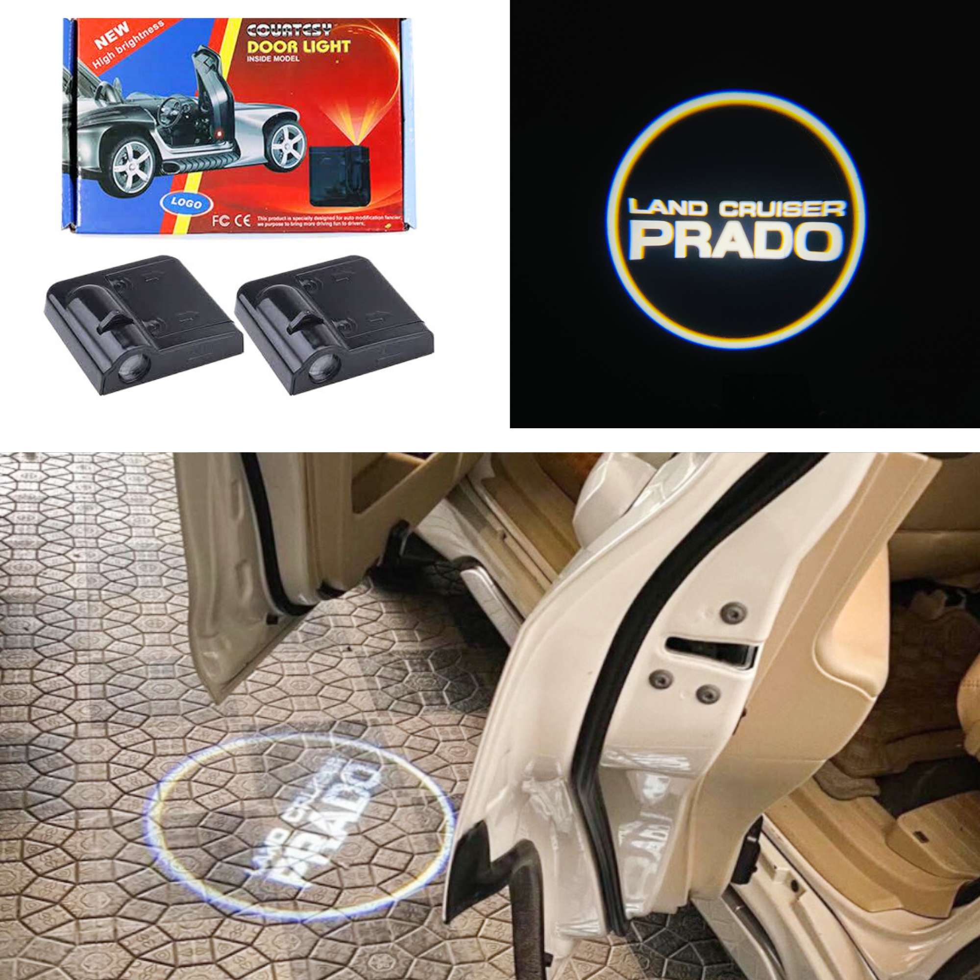Car LED Wireless Door Logo Projector & Welcome Light land cruiser prado