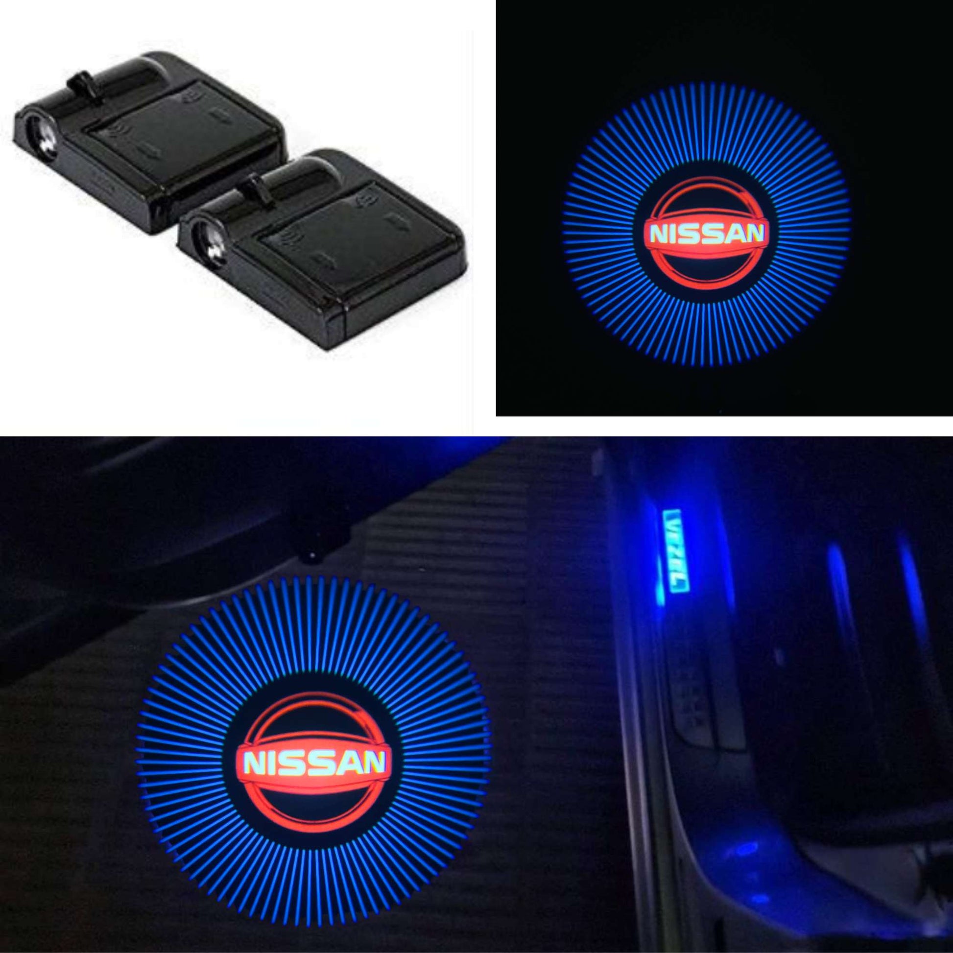 nissan car welcome light and door logo projector led