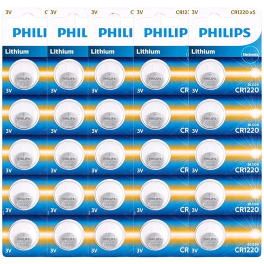 Philips CR1220 3V Lithium Coin Battery for Car Remote & Key