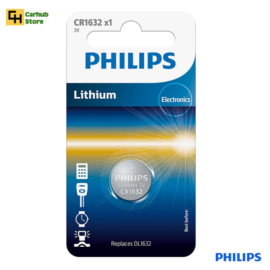 Philips CR1632 3V Lithium Coin Battery for Car Remote & Key