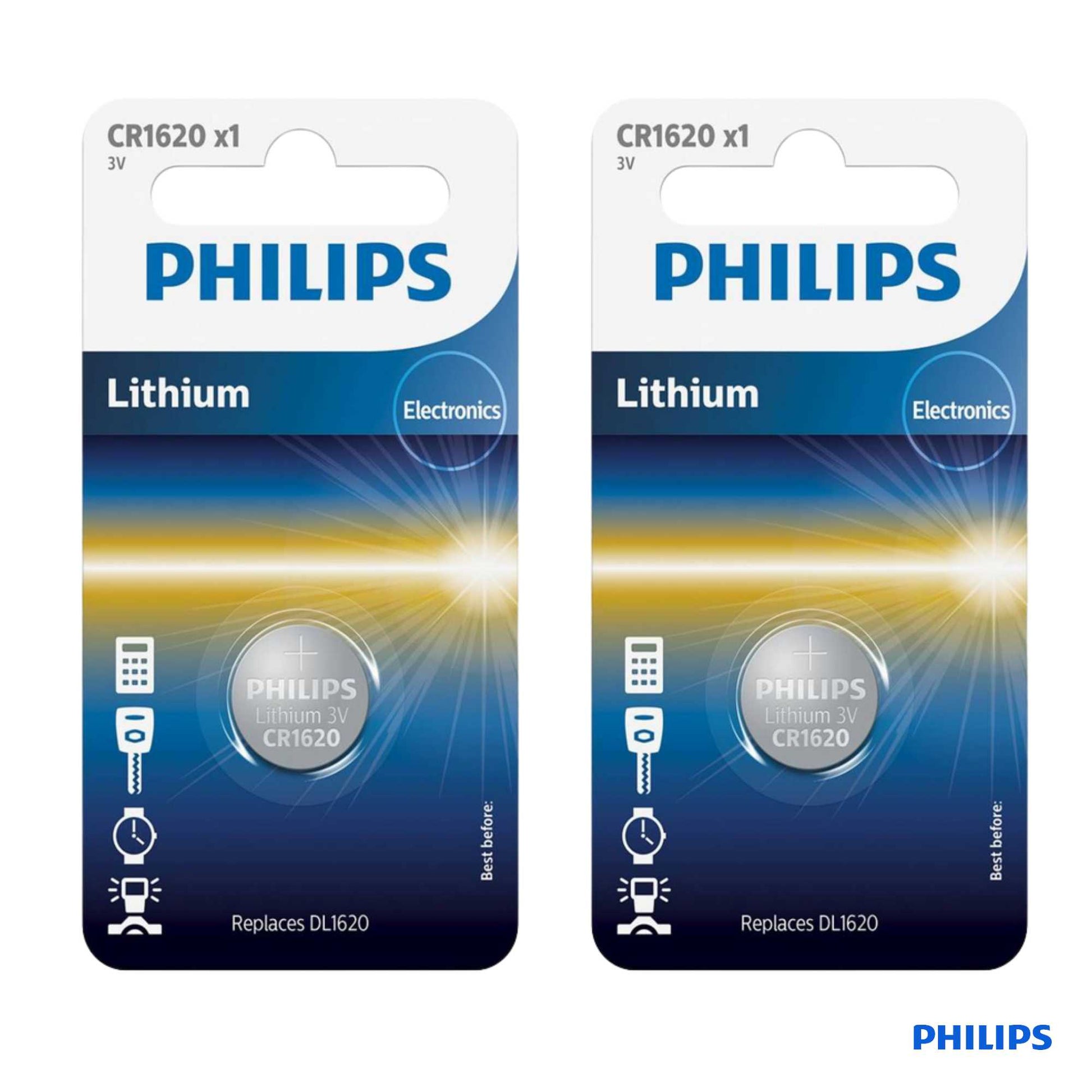 Philips CR1620 3V Lithium Coin Battery for Car Remote & Key