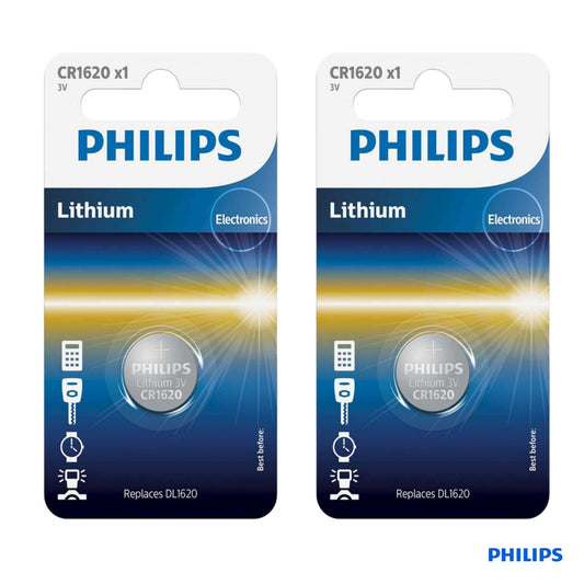 Philips CR1620 3V Lithium Coin Battery for Car Remote & Key
