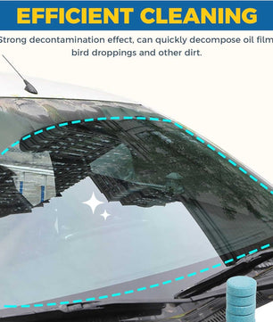 auto car glass cleaner tablet cleans car windshield glass very effectively, improves visibility, removes oil films and water marks