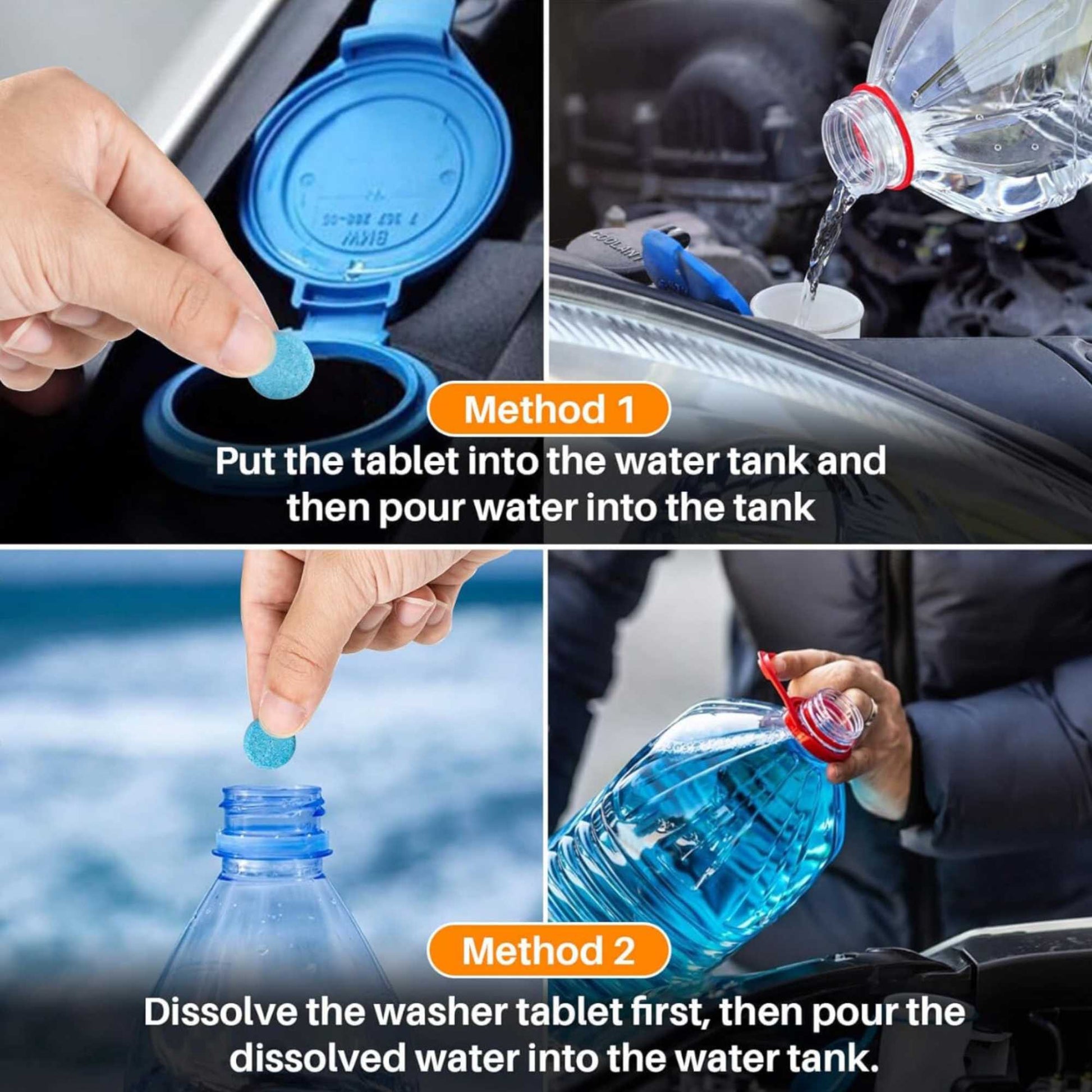 how to use auto glass cleaner tablet as windshield washer fluid