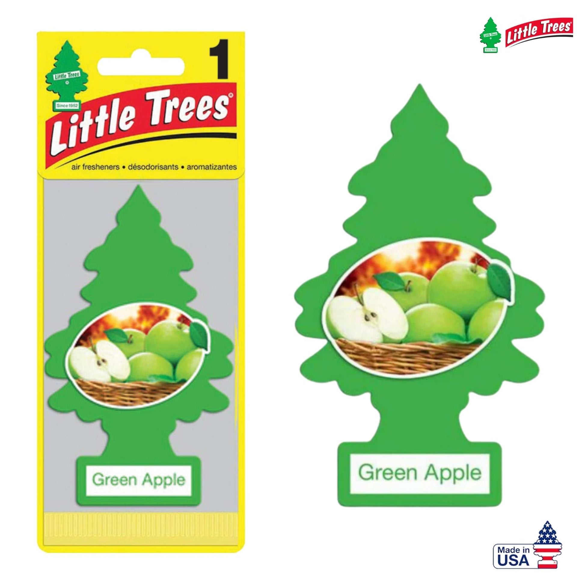 Little Tree Green Apple. The perfect blend of tart and sweet creates a lip-smacking, crisp apple fragrance. Explore Green Apple