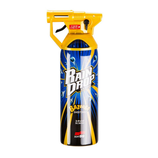Rain Trap Bazooka compressed air duster can with yellow trigger spray handle for cleaning electronics, keyboards, and hard-to-reach areas.