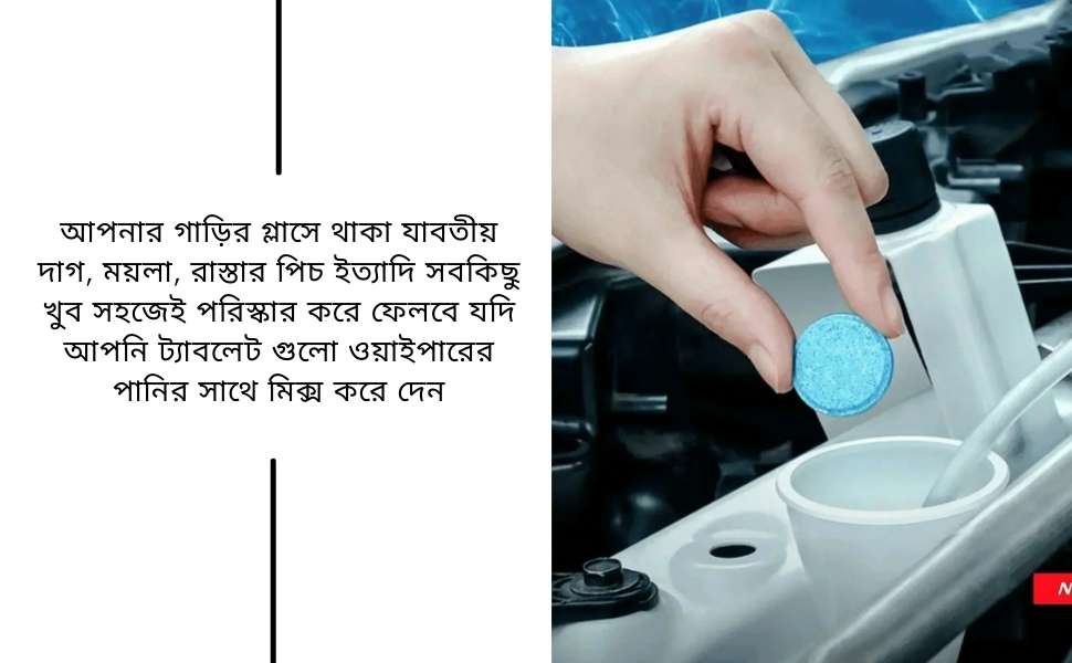 windshield glass cleaner putting the washer fluid reserve tank