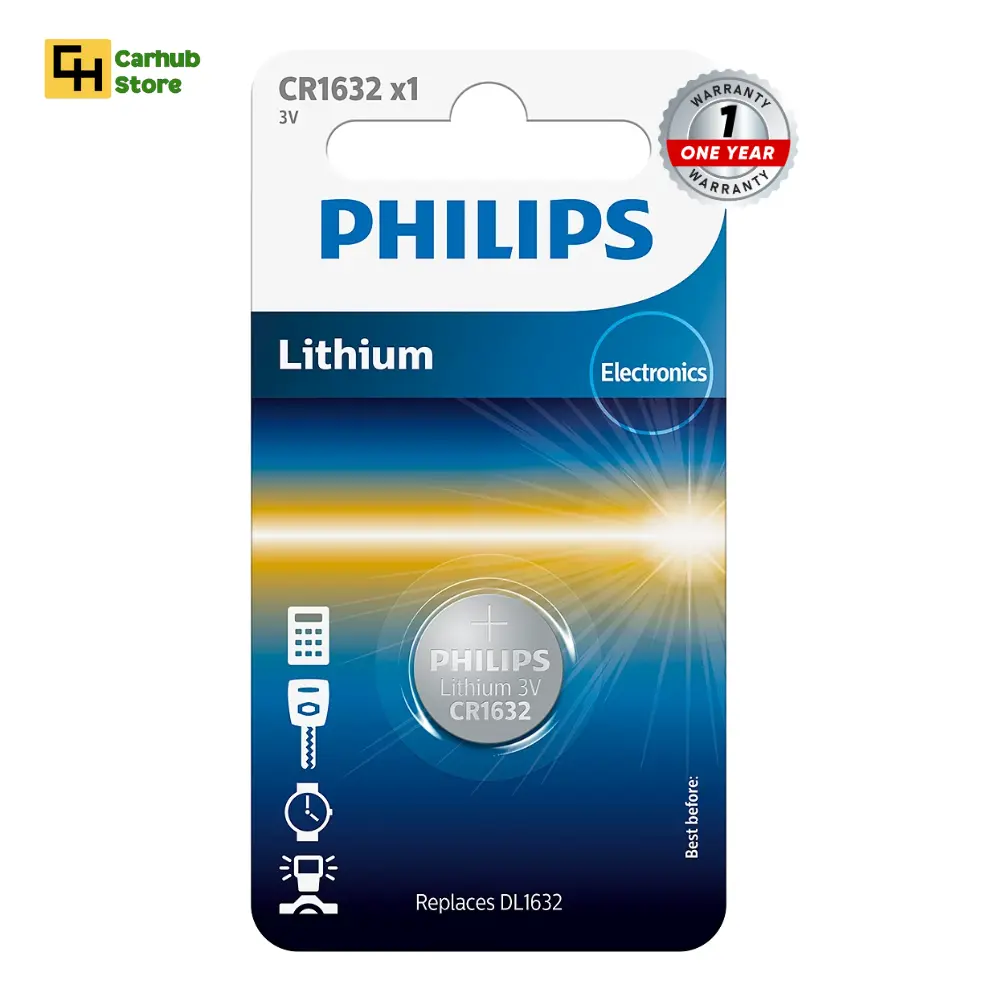 PHILIPS cr1632 3v premium car smart key lithium battery price. Toyota Honda Nissan Mazda Lexus Mercedes Haval MG BMW Suzuki key fob battery replacement