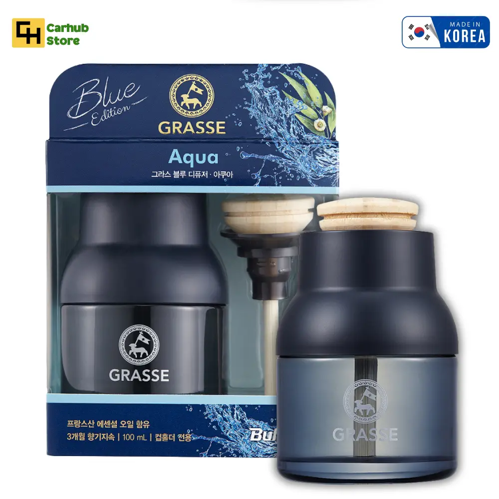 Bullsone Grasse (Aqua Wave) Car Perfume 110mL । Made in Korea, Luxury Perfume, Air Freshener & Dashboard Diffuser