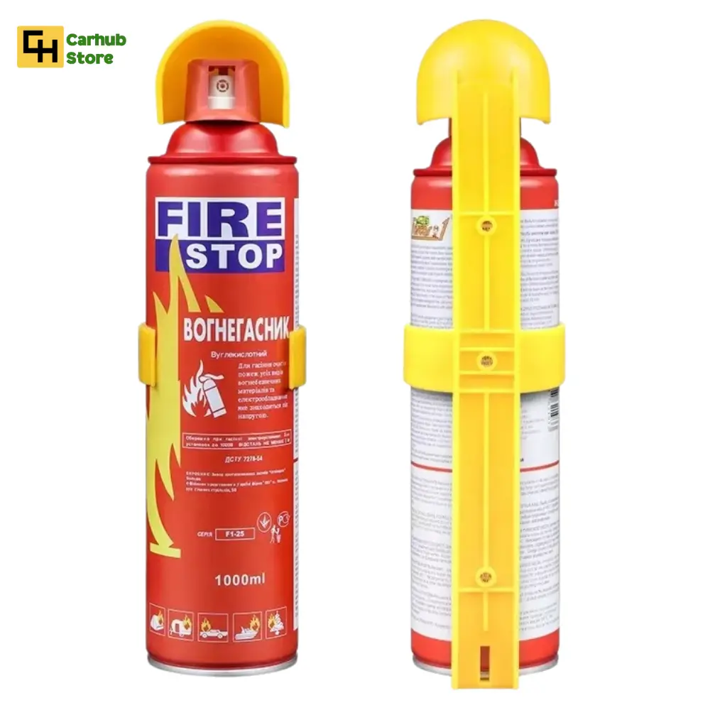 Fire Extinguisher, 1000mL Car Fire Stop Spray । A B C E Class Automotive Vehicle Foam Aerosol Bottle with Wall Bracket