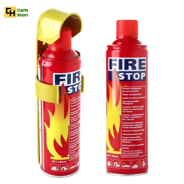 Fire Extinguisher, 500mL Car Fire Stop Spray । A B C E Class Automotive Vehicle Foam Aerosol Bottle with Wall Bracket