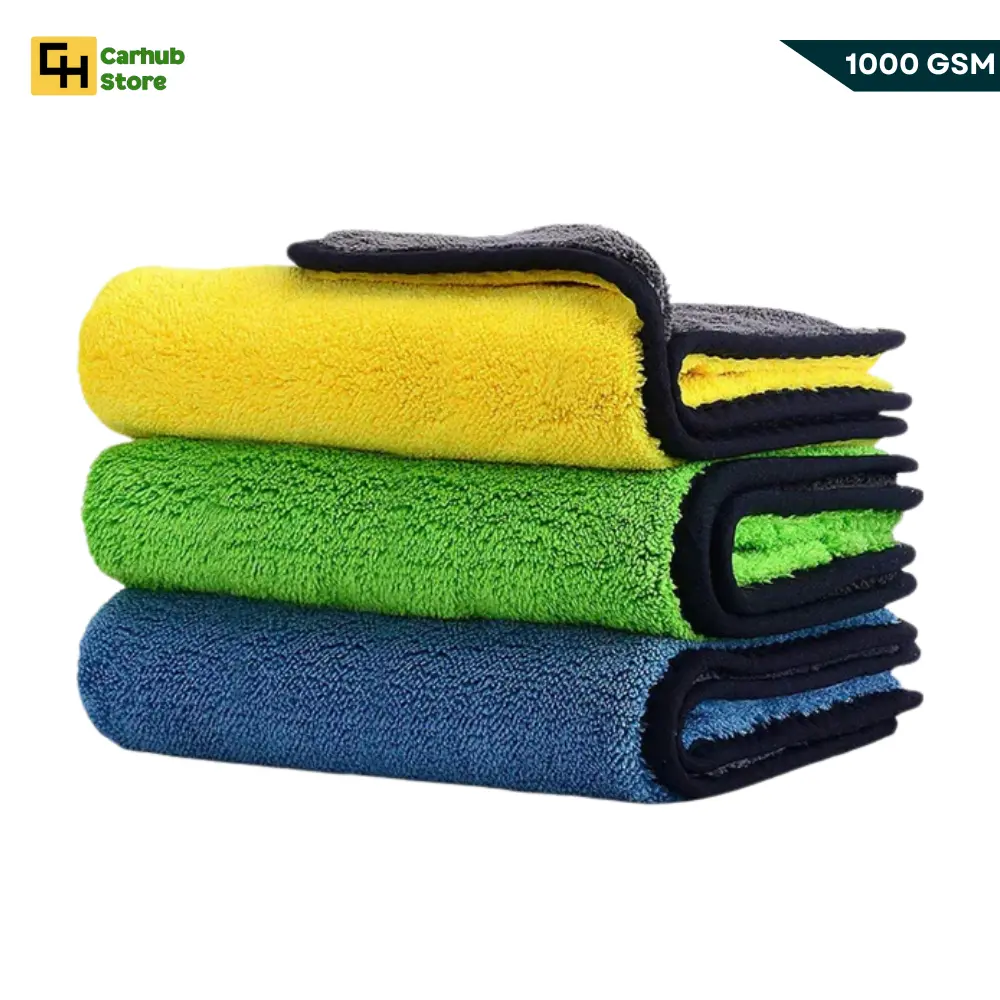 Premium Microfiber Towel । 1000 GSM Professional Grade Automotive Small, Medium and Large Size Microfiber Towel, Ultra Absorbent for Car Washing, Cleaning, Drying and Detailing Cloth, Home, Motorbike