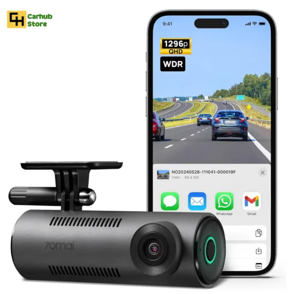 Xiaomi 70mai Car Dash Cam M300, 1296P QHD, Built in WiFi Smart Dashboard Security Camera for Cars । 130° Wide-Angle FOV, WDR, Night Vision, Loop Recording, Parking Monitor, Time-Lapse