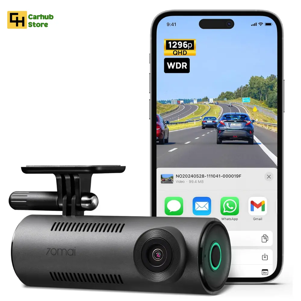 Xiaomi 70mai Car Dash Cam M300, 1296P QHD, Built in WiFi Smart Dashboard Security Camera for Cars । 130° Wide-Angle FOV, WDR, Night Vision, Loop Recording, Parking Monitor, Time-Lapse