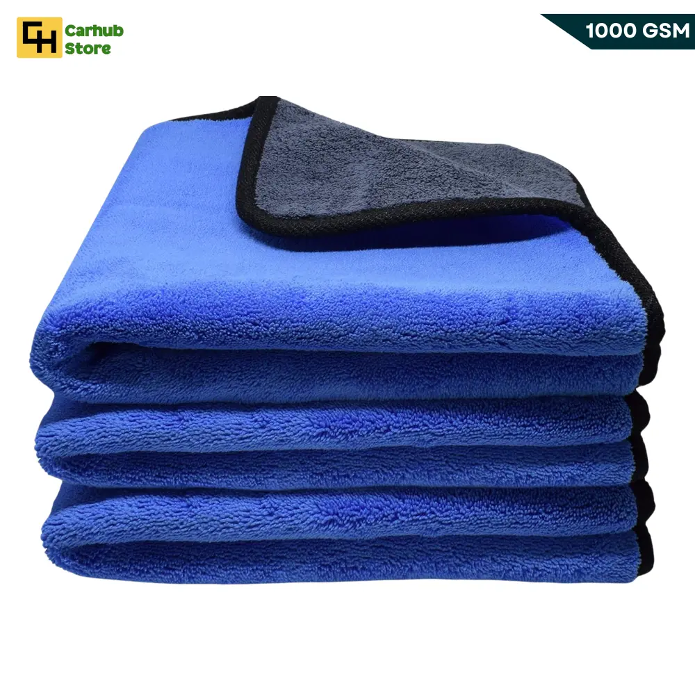 Carhub 1000 GSM Professional Grade Premium Microfiber Towel, 15 x 25 Inch Medium Size Dual-Sided Automotive Car Washing, Cleaning, Drying and Detailing Cloth, Home, Motorbike