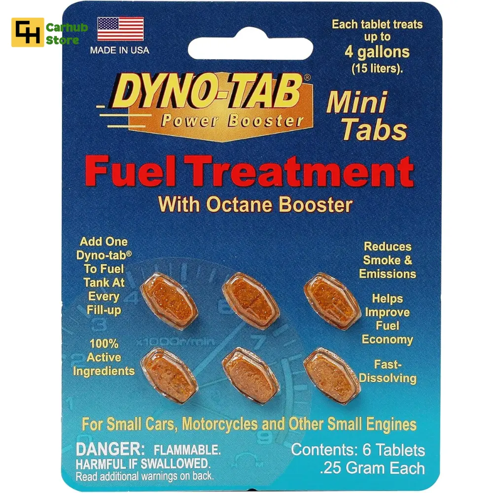 dyno tab fuel treatment with octane booster. octane booster with fuel system cleaner for cars and motorcycles